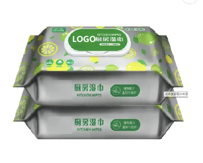 Lingettes humides de nettoyage de cuisine