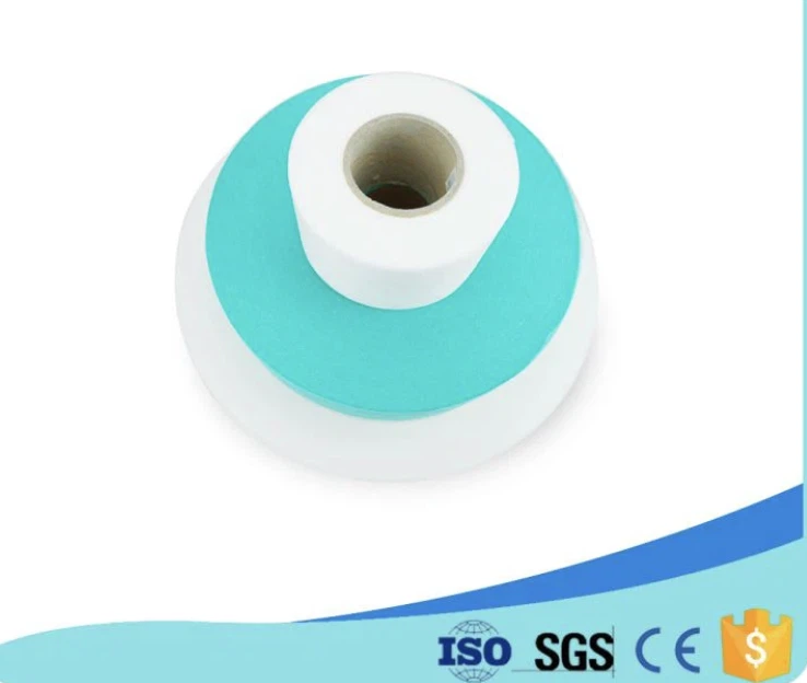 Matière première de petit pain de textile tissé de couche d'acquisition de couleur bleu-clair vert-clair non pour la serviette hygiénique ADL